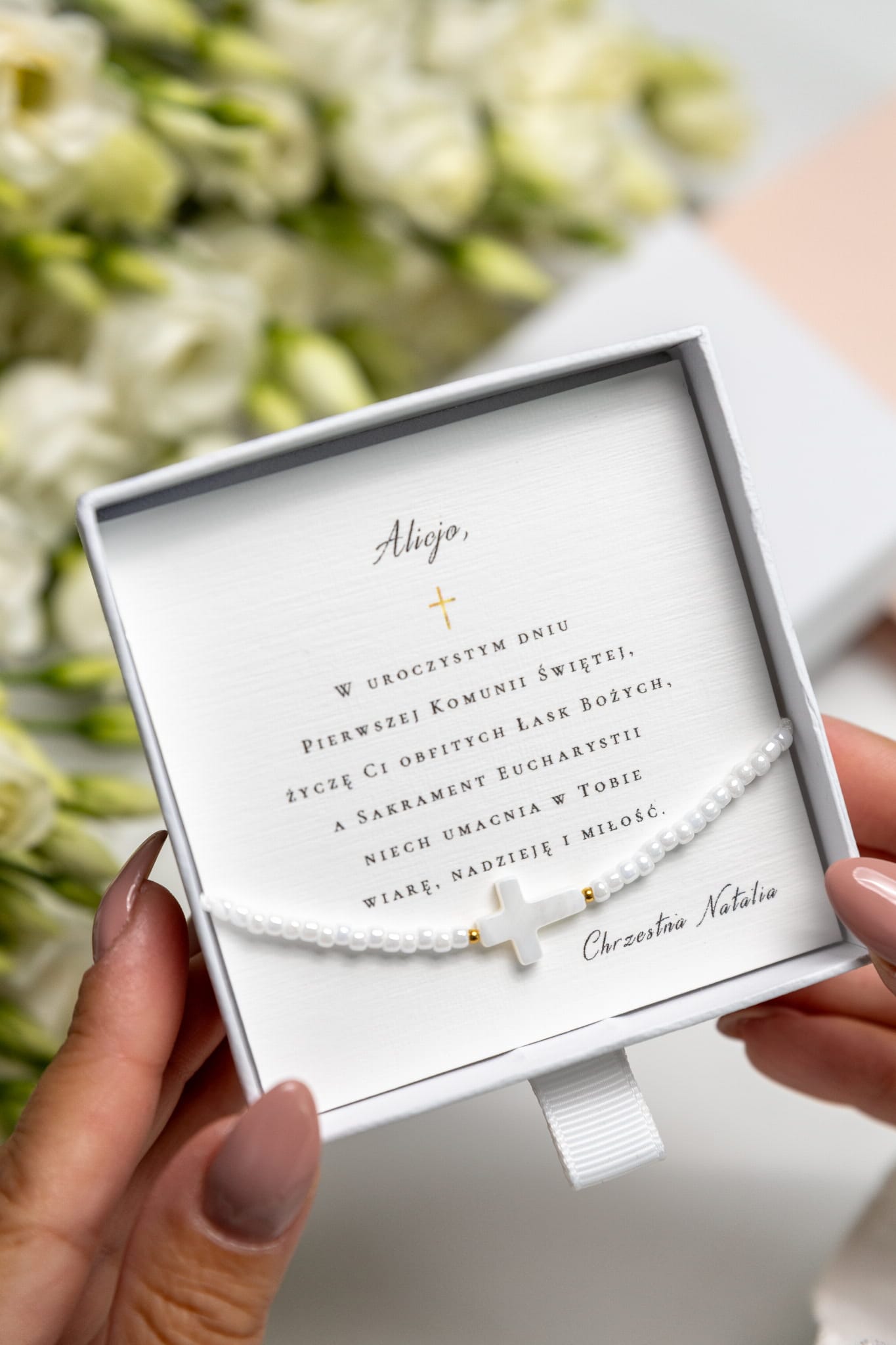 Pamiątka pierwszej komunii świętej – bransoletka dla dziewczynki